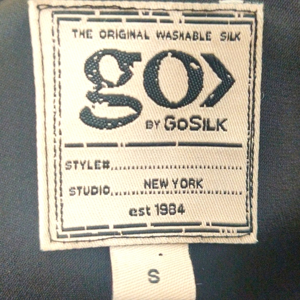 Black Silk Long Sleeve Ruffle Raw Edge Button Up Gothic Blouse Corporate Goth - Picture 8 of 8